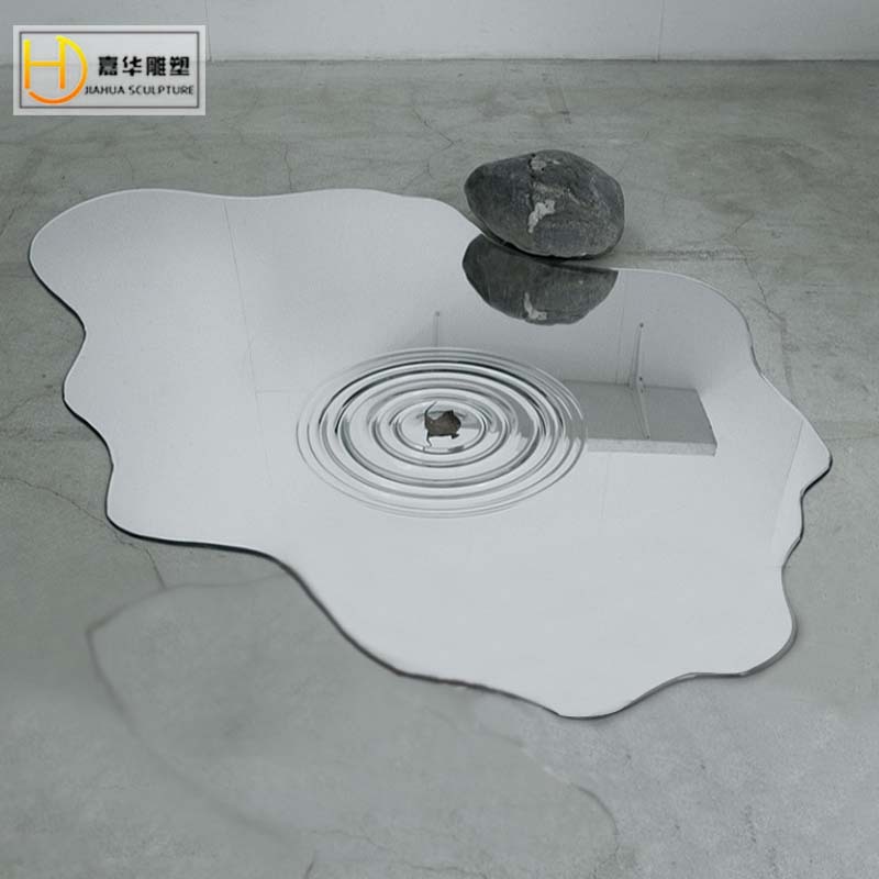 景观不锈钢水滴雕塑售楼处户外园林户外水景水波纹摆件美陈装饰品