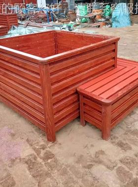 户外铝合金花箱座椅市政道33450路木纹仿种植合箱花场坛组广花箱