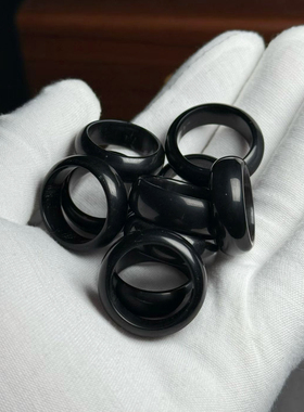 剑羚羊戒指黑色天然非洲跑环戒圈