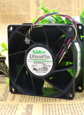 原装NIDEC 四线 12V 1.4A 双滚珠高转速服务器风扇V80E12BGA5-57