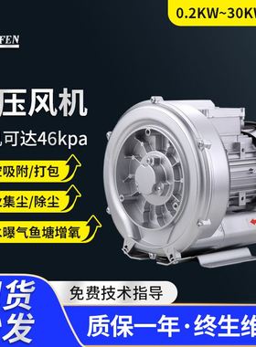 多功率漩涡气泵1300w污水曝气增氧高压鼓风机HB339工业吸附风机
