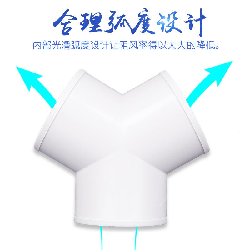 三通接头新系塑料配件统Y形通风管286PVC排风管三接叉口风头