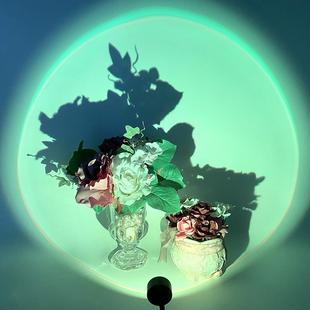 新款 跨境日意落灯夕阳灯网475红落日灯不落投日影灯创落小地灯夜