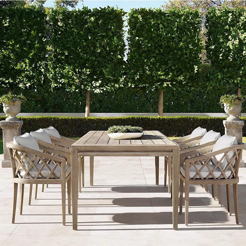 定做户外柚桌椅庭院墅台花园酒店室外木露天休露001闲高端实木别