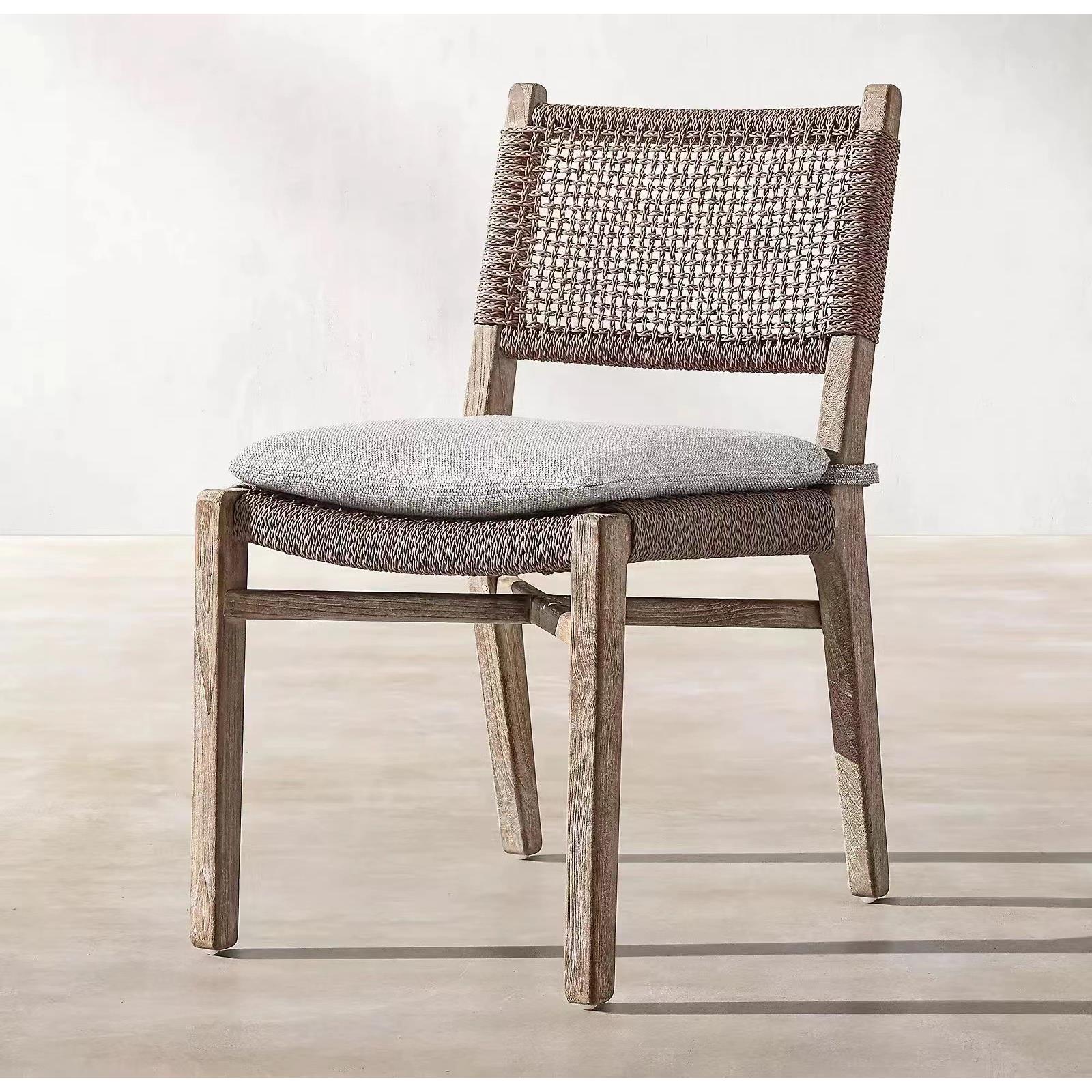 户外庭院花园休闲家具别木墅酒店台露外藤椅户用餐实木柚餐桌椅