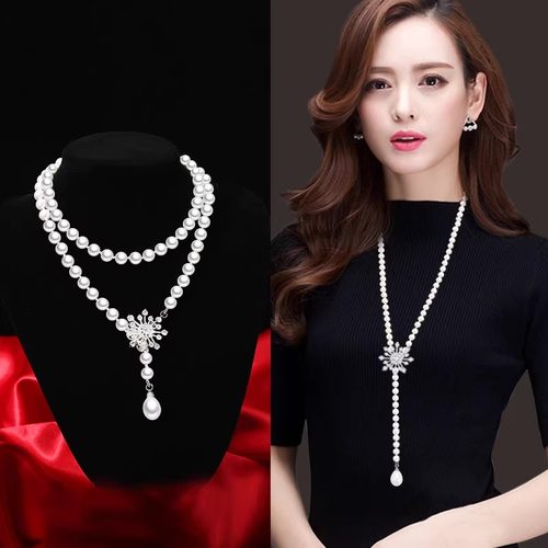 珍珠毛衣链长款2025年新款潮项链