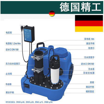 德国原装HST地下室卫生间污水提升泵站别墅马桶哈斯特污水提升器