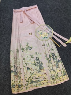 重工织金刺绣马面裙2024新款小个子高腰夏季薄款改良汉服半身裙女