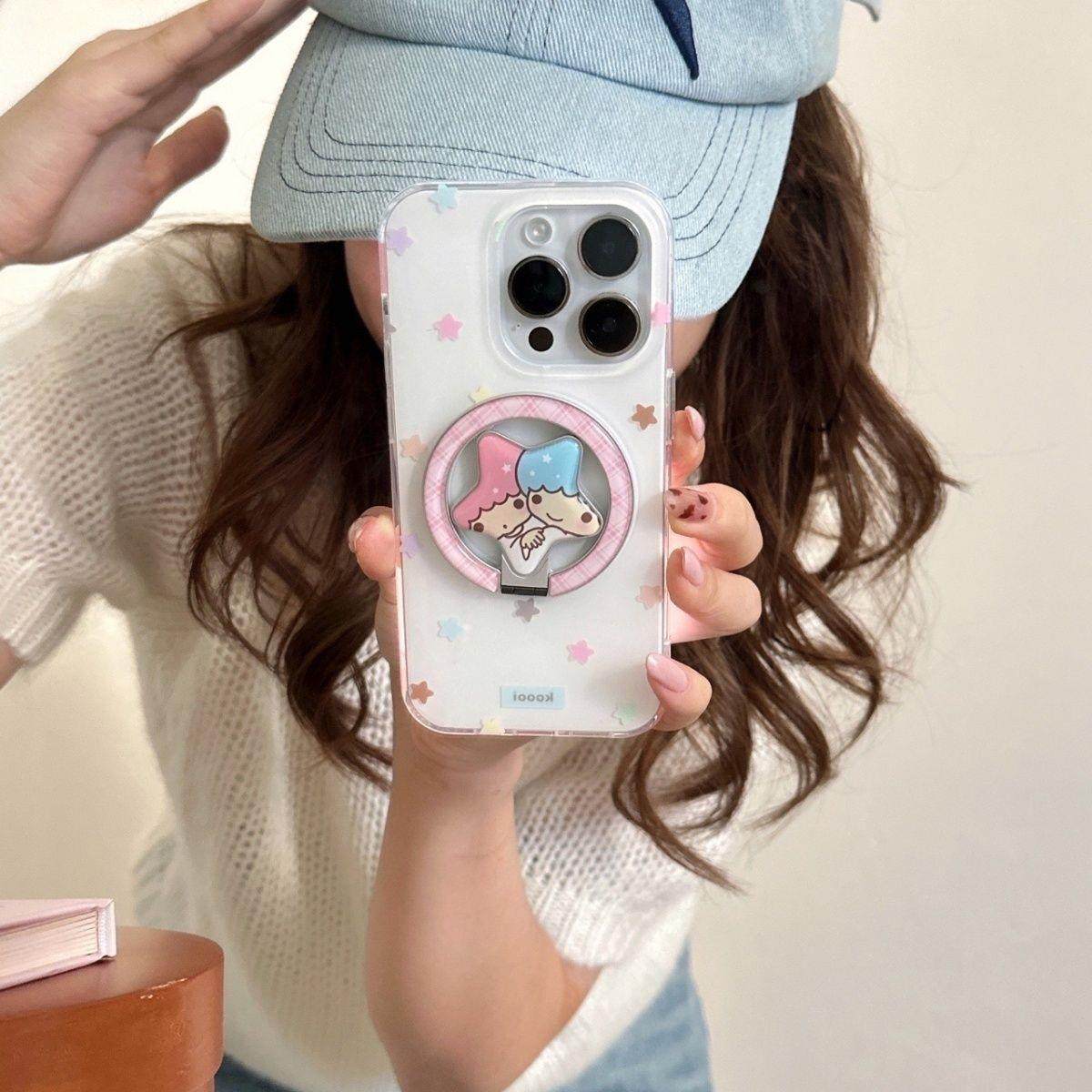 ins米白彩色星星折叠磁吸支架适用15苹果16pro手机壳14保护套13,3C数码配件,手机保护套/壳,淘宝优惠券,粉丝福利购,淘宝优惠卷