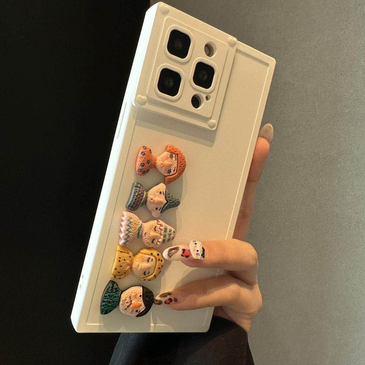 奶白色方形壳小矮人适用于苹果15手机壳14ProMax保护13高级12新款,3C数码配件,手机保护套/壳,淘宝优惠券,粉丝福利购,淘宝优惠卷