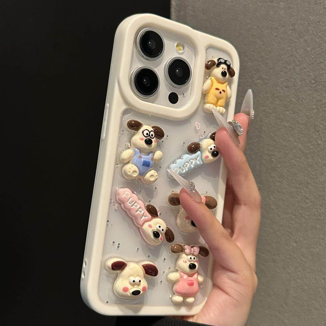 立体掌门狗适用苹果15手机壳iPhone14pro新款13pro防摔17硅胶16女