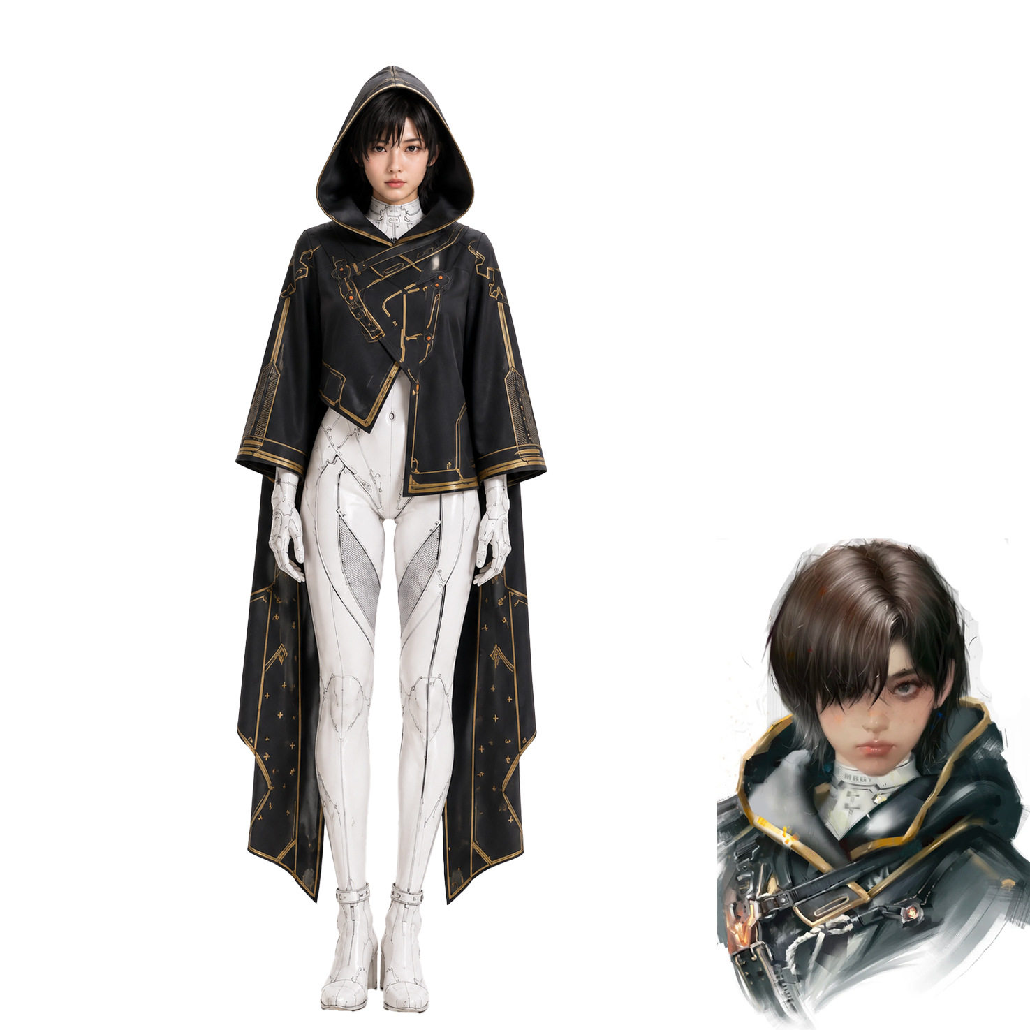 剑星血雨伊薇cos服全套游戏同款Evie连帽斗篷紧身连体衣角色扮演