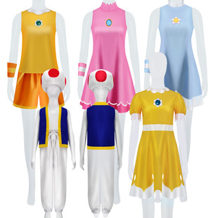 马里奥cos服网球雏菊公主cos罗塞塔cos桃子碧琪公主连衣裙