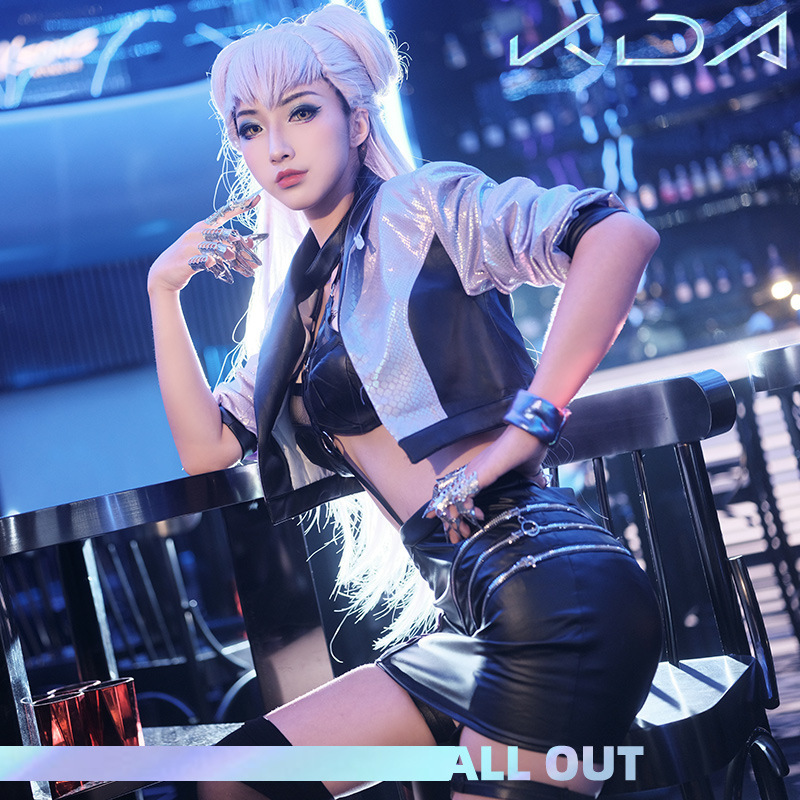 娜多LOL英雄联盟KDA伊芙琳cos服S10打歌服寡妇游戏Cosplay女4627