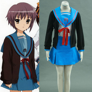 cosplay动漫服装凉宫春日的忧郁-长门有希装1代-卫衣冬装校服-D85