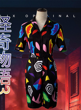 怪奇物语Strangestory第三季演出服3d印花女式新款短袖连衣裙