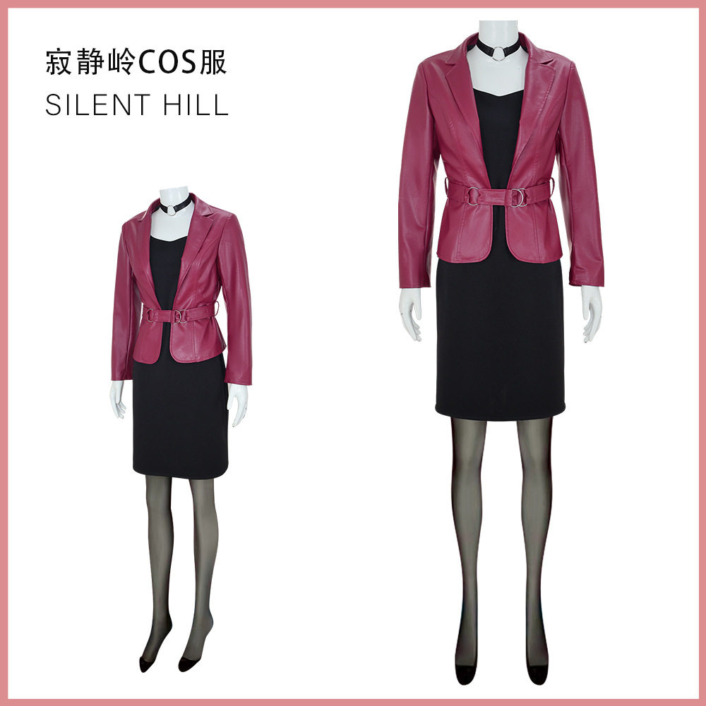 游戏COS服寂静岭玛丽亚cosplay皮衣套装万圣节舞台恐怖角色扮演服