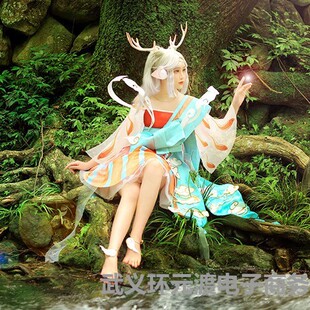 荣耀瑶cos衣服遇见神鹿cosplay服装全套古风假发头饰法杖女