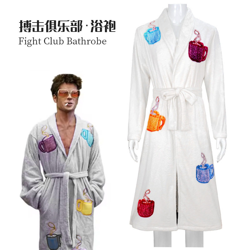 搏击俱乐部cos服TylerDurden浴袍cosplay万圣节扮演服装现货服饰