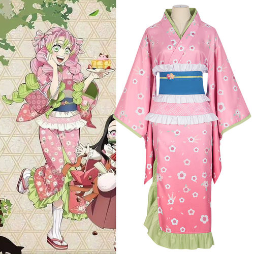 鬼灭之刃cos服甘露寺蜜璃和服全套弥豆子炭治郎cosplay服装