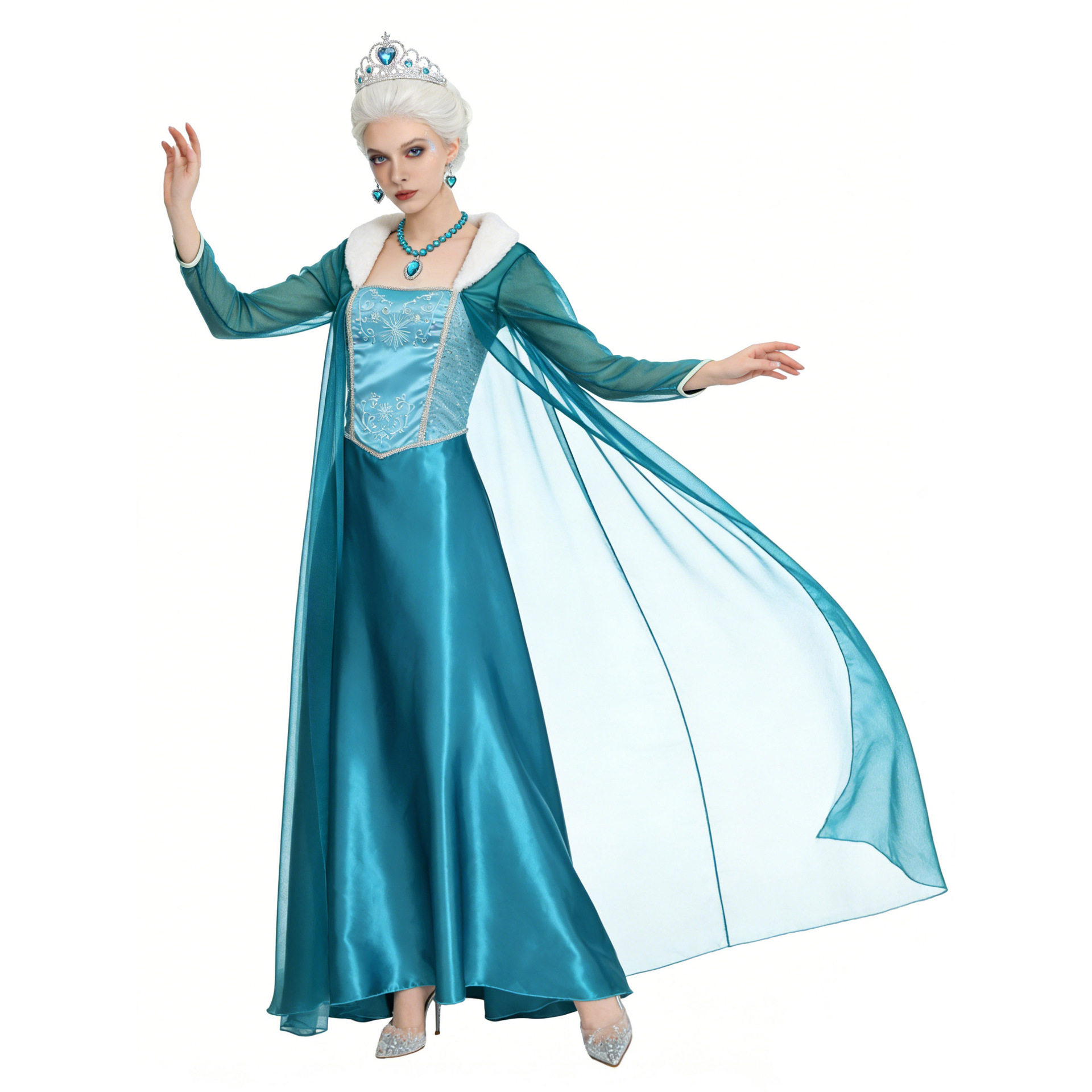 S-4XL万圣节冰雪奇缘cosplay爱莎裙化妆舞会衣服艾莎公主裙