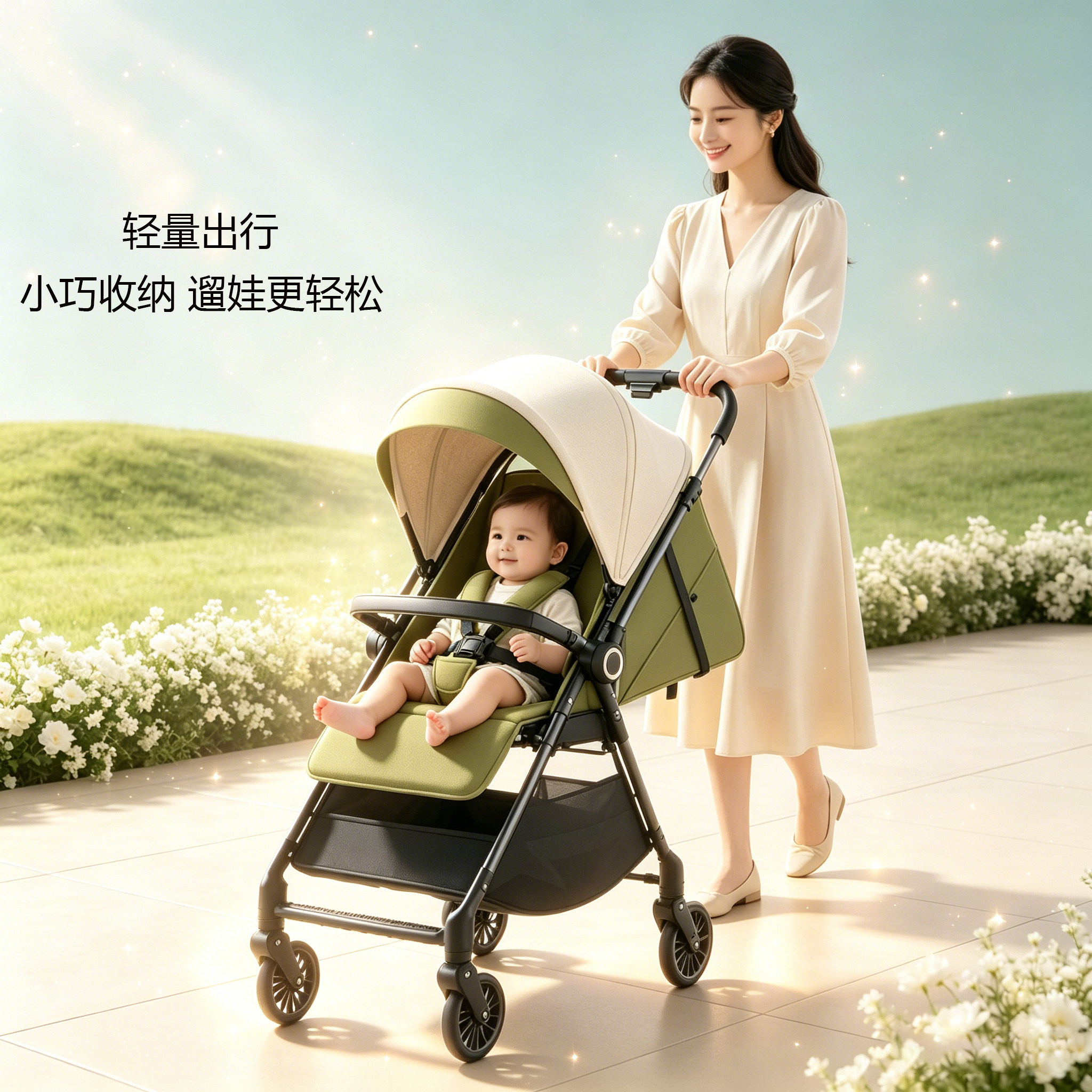 德国口袋婴儿推车0-3岁可坐可躺