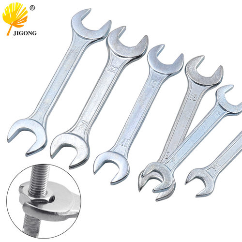 两用镀锌锻压印字扳手 公制汽保配货双开口手动扳手 双头呆扳手