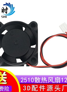 3D打印机配件 2510散热风扇 直流 12V/24V 2pin 2.5CM 25x25x10