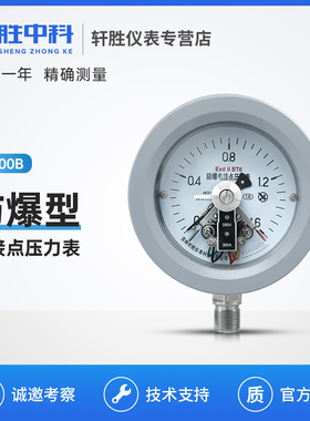 YX100B 防爆型电接点压力表  EXdll BT6 不锈钢真空电接点压力表