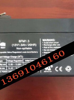 LONG WAY电瓶 6FM1.3 12V1.3AH/20HR 户外音响 应急电源用蓄电池