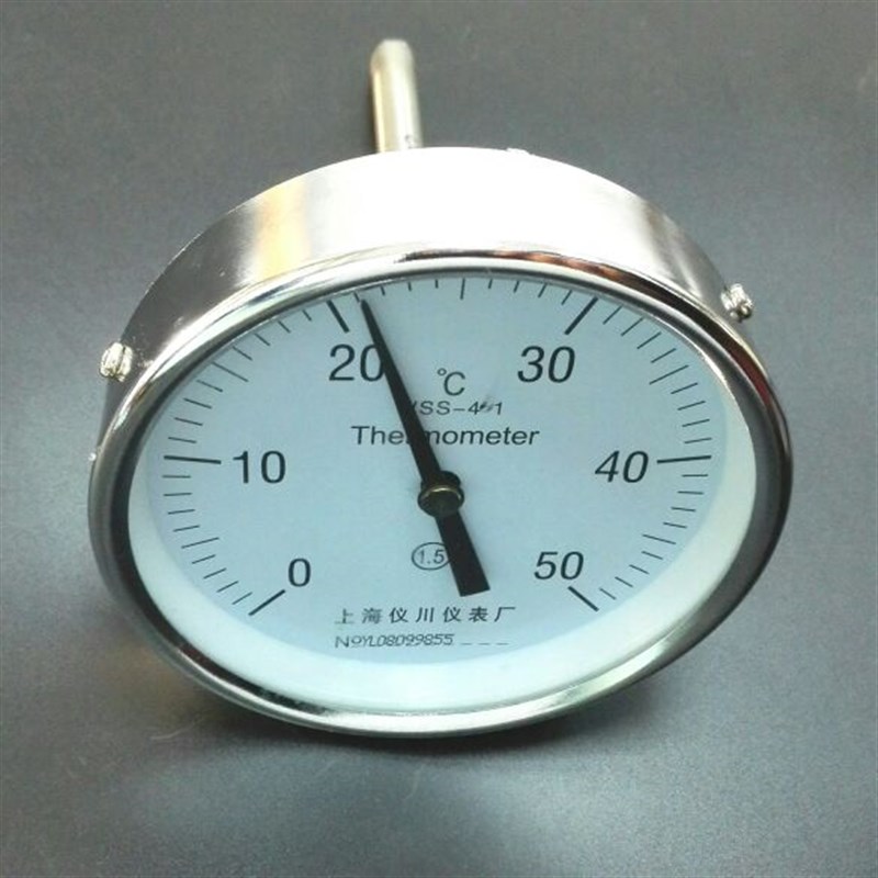 轴向双金属温度计 0-50 尾杆长70mm 螺纹m27x2 表盘直径100mm