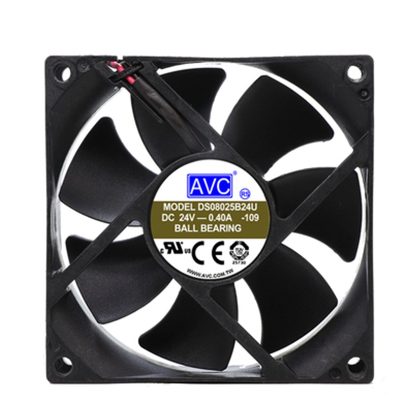 日立电梯配件变频器风扇 AVC DS08025B24U 24V 0.40A 8cm 2线风扇