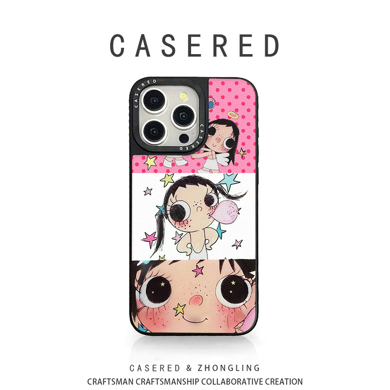 CASERED可爱小玉拼图适用于苹果17手机壳新款小米15华为pura80黑框vivo荣耀iPhone16promax/13OPPO14羊皮三星