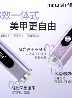 MR.WISH心愿先生磁吸双用灯美甲吸猫眼专用超强快速吸铁美甲工具
