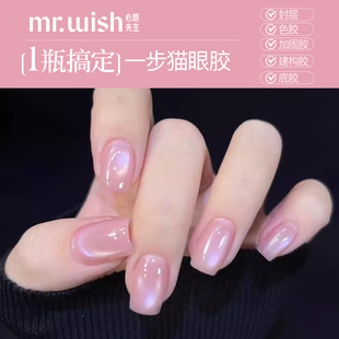 MR.WISH心愿先生五合一猫眼甲油胶璎花泪2025新爆款 指甲油一步胶