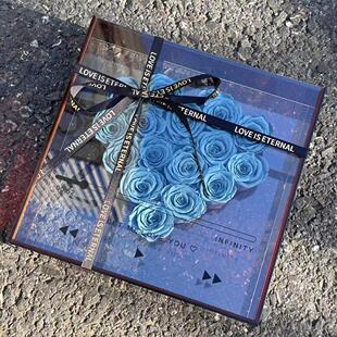 椿野永生花礼盒真花玫瑰摆件爱的cd生日情人节礼物送女男朋友老公