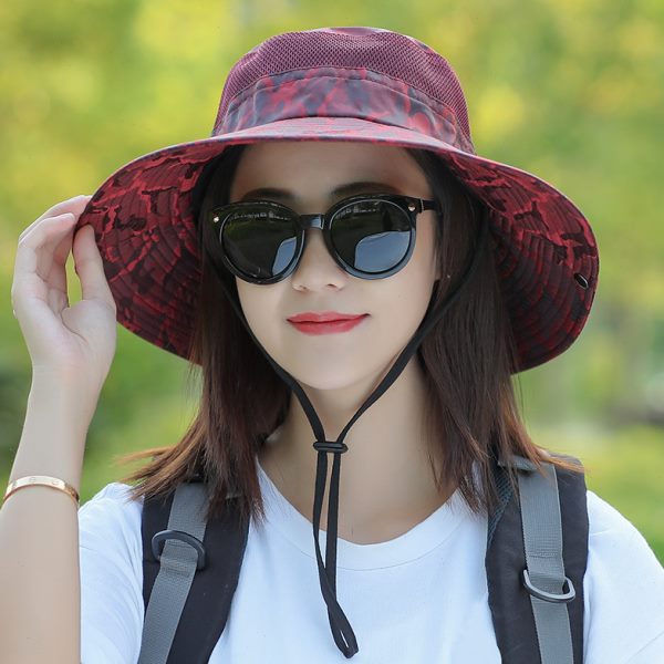 夏季骑车盆帽登山帽钓鱼户外遮阳防晒大檐旅游帽子女渔夫帽太阳帽