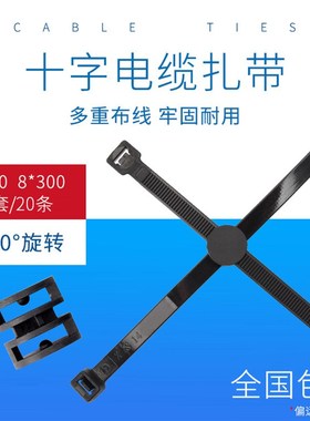 汽车电动车十字电缆水管双条两条合用带固定座尼龙扎带束线带实用