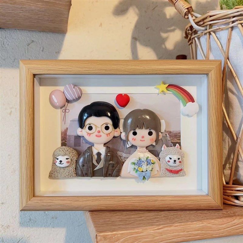 粘土相框diy材料包情侣生日礼物画手工人偶人物软陶黏土情人节男,玩具/童车/益智/积木/模型,粘土/超轻粘土,淘宝优惠券,粉丝福利购,淘宝优惠卷
