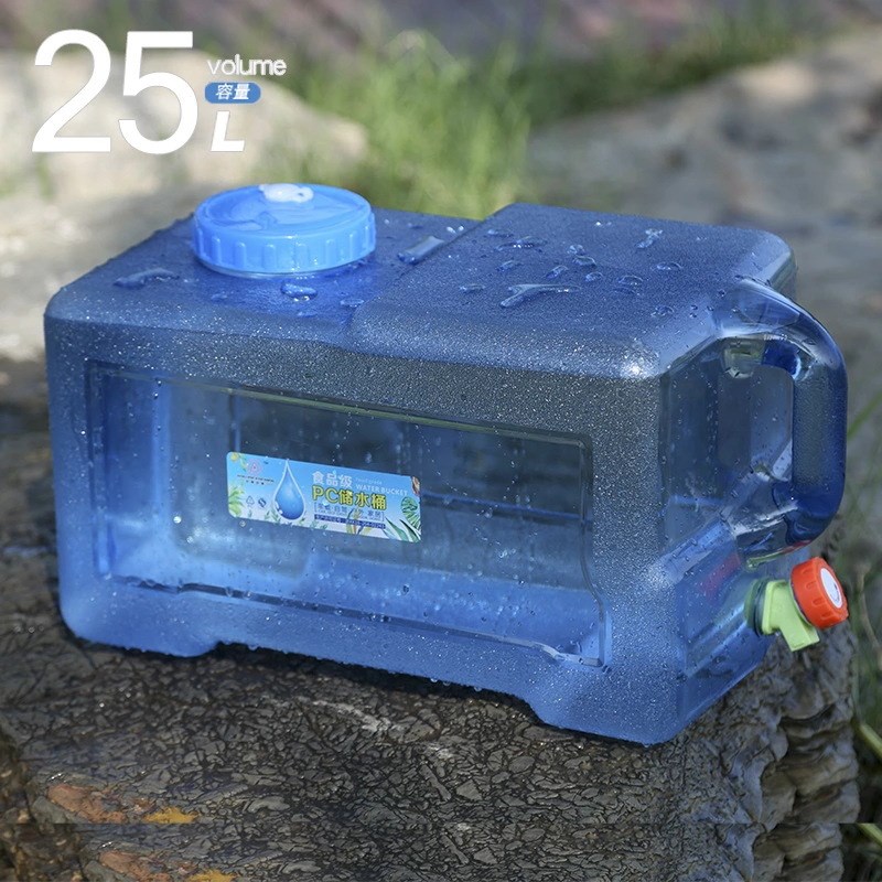 25升户外方形水桶家用饮水桶带龙头车载自驾游露营储水桶纯净水桶