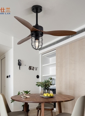 美式复古风扇灯商用工业小尺寸衣帽间餐厅卧室阳台别墅过道吊扇灯
