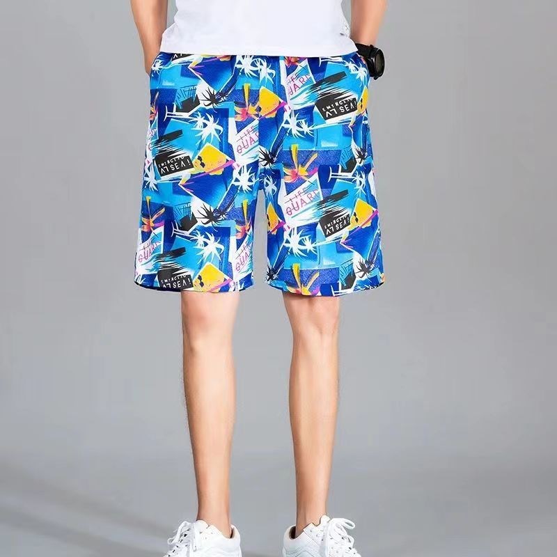 沙滩裤男宽松夏季五分短裤速干大裤衩潮流男士裤中裤休闲短裤