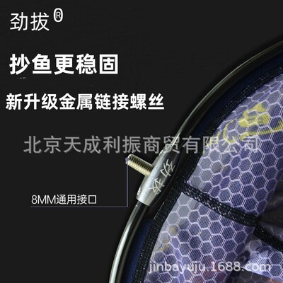 劲拔加固抄网头 金属接口 不锈G钢钢圈抄网头 不挂钩抄网