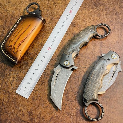 折叠刀高硬度锋利菊田水果刀削皮二合一花样户外防身加长便携高档