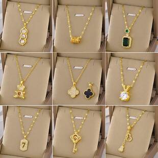 时尚简约锁骨项链不褪色钛钢项链 Titanium Steel Necklace women