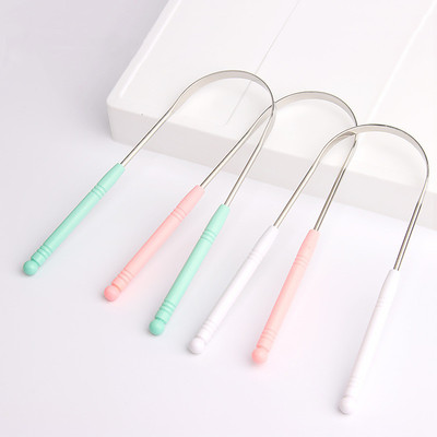 1PCS Stainless Steel Tongue Scraper Oral Tongue Cleaner