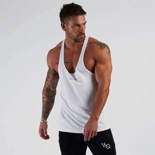 Men TankTop Man Gym clothes Singlet stringer Vest深v背心男棉