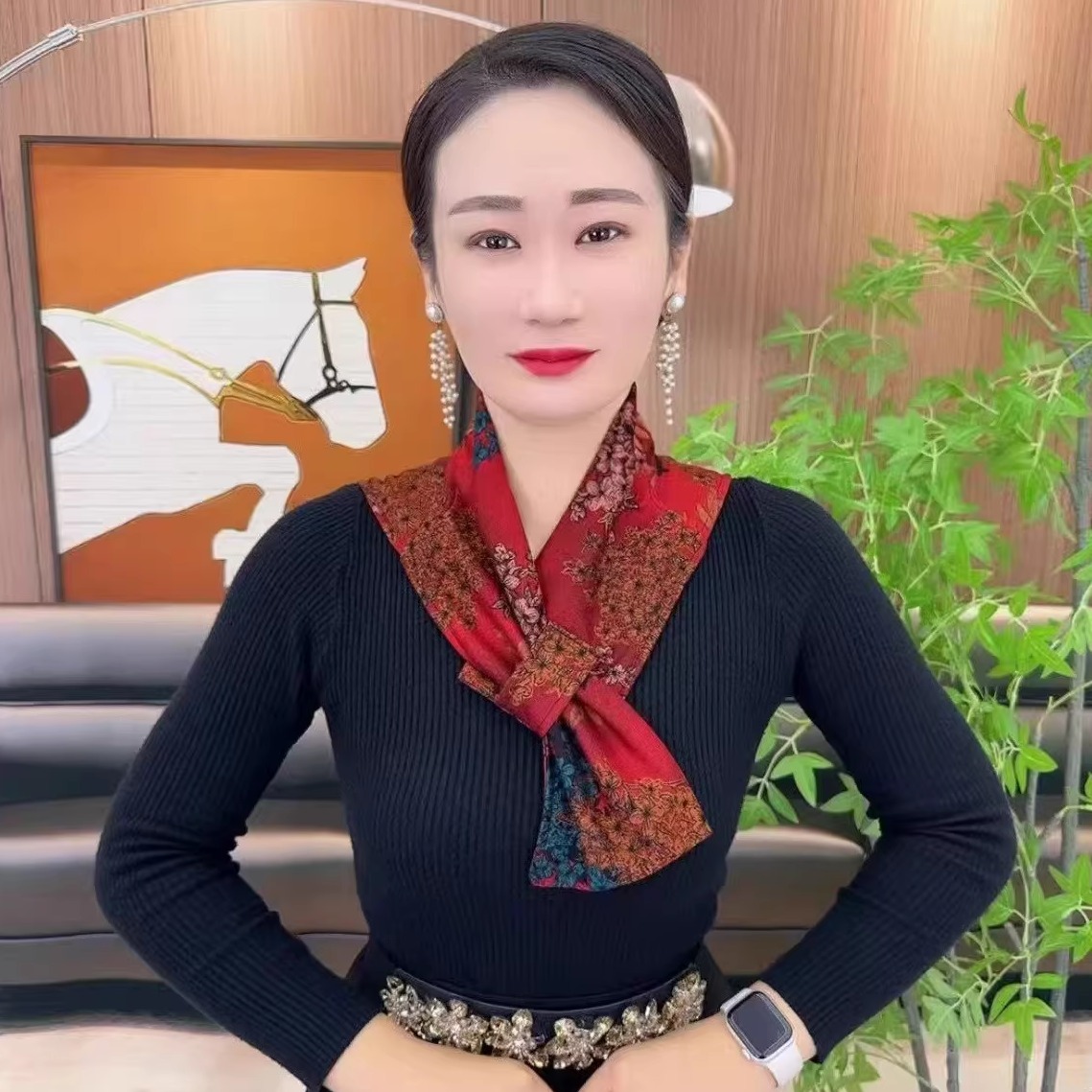 新款德绒带兜护颈围脖