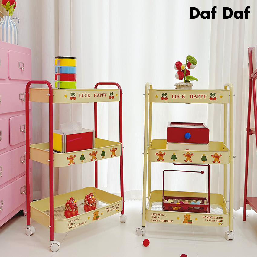 加厚碳钢可移动厨房收纳小推车