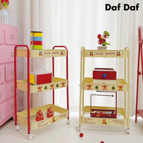 加厚碳钢可移动厨房收纳小推车